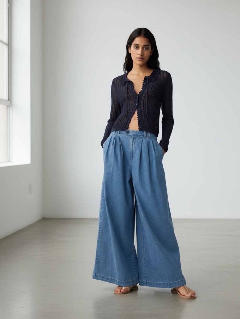 Gap × DÔEN High Rise Wide Leg Denim Trousers Size 25/0